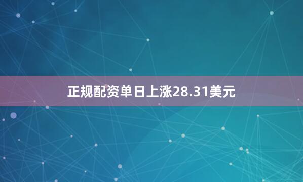 正规配资单日上涨28.31美元